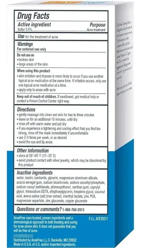 Mascarilla Antiacné Con Azufre Acnefree 3.5% Pack De 3