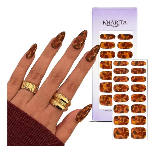 Kit De Tiras De Gel Semicurado Kharita Dark Brown Pattern