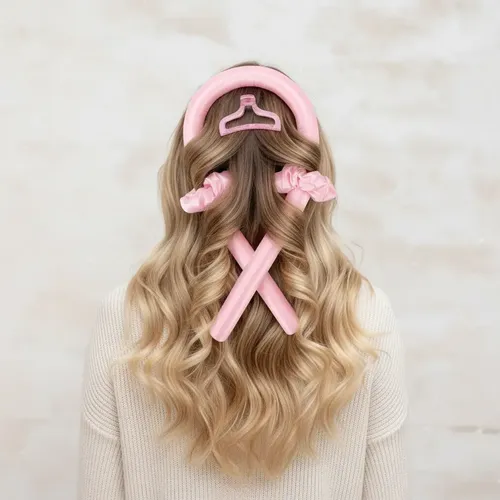 Set Rizador Buclera Ondas Perfectas Nuevo Rosa