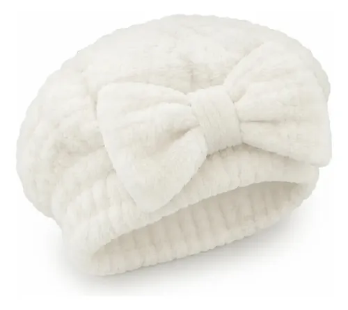 Gorro Pelo Baño Microfibra Secado Moño Blanco