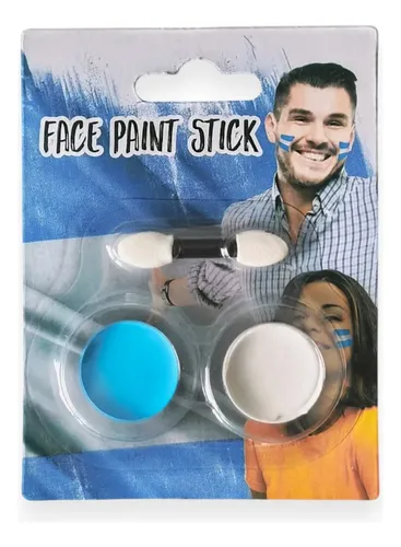 Kit X2uni Maquillaje P/cara Argentina Con Pincel Mundial