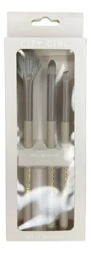 Set De 3 Brochas Para Ojos City Girl Maquillaje Profesional
