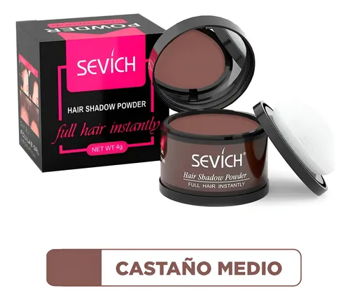 Sombra Capilar Sevich 4g Cubrir Canas Raices Castaño Medio