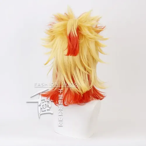 Jf– Demon Slayer Rengoku Kyoujurou Cosplay Peluca Corto