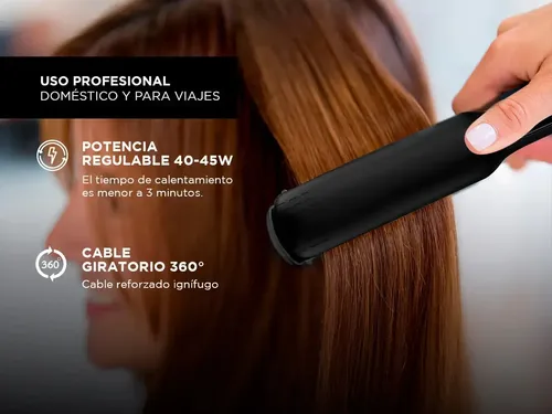 Planchita De Pelo Gadnic Nano Titanio Temperatura Regulable