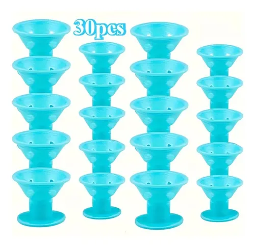 30 Rulos Sin Calor Espiral Hongo Todo Cabello