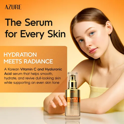 Sérum Azure De Vitamina C Con Ácido Hialurónico, 1.69 Onzas  Seca Día/noche