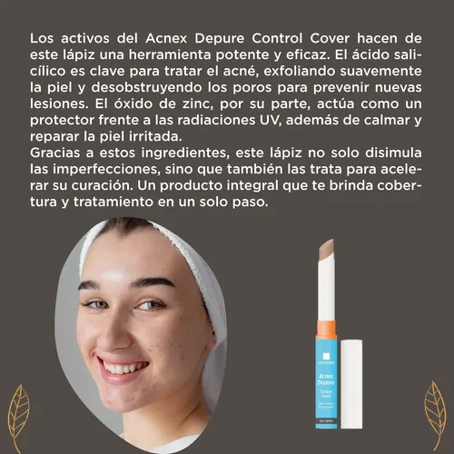 Lapiz Secativo Acnex Depure Lidherma Piel Grasa Granitos
