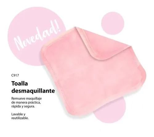 Toalla Desmaquillante Pad Microfibra Rosa Limpieza Facial