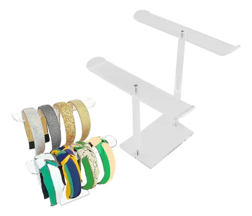 Soporte Acrílico Para Diadema, Tocado Liso 2 Niveles