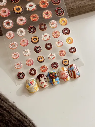 Pegatinas De Uñas Con Diseño De Donas Lindas
