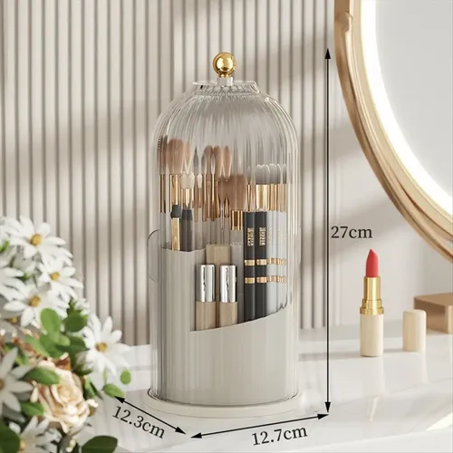 Caja De Almacenamiento Para Brochas De Maquillaje Con Rotaci