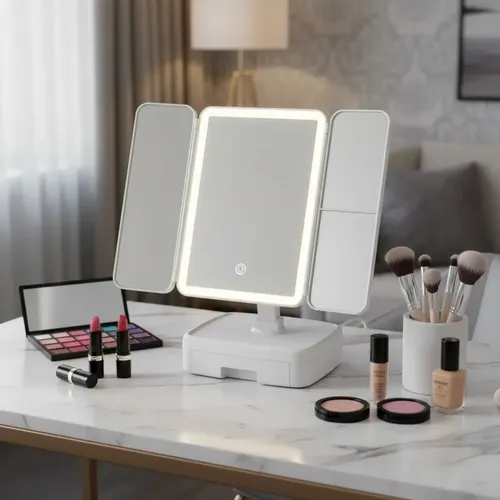 Espejo Inteligente C/luz Led Aumento 2x 3x 10x Base Y Cajon