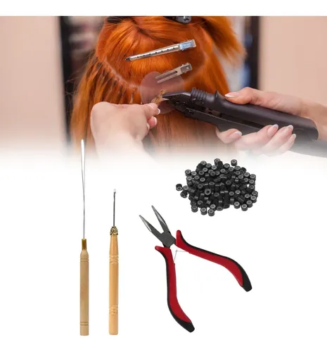 Agujas Para Extensiones De Cabello, 4 Unidades, Alicates Par