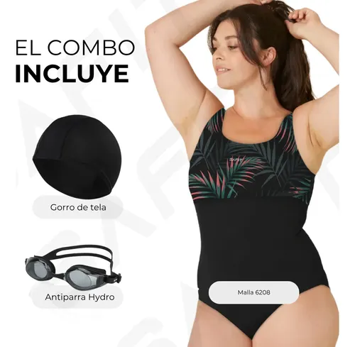 Safit Malla Mujer Talles Grandes + Gorro + Antiparras