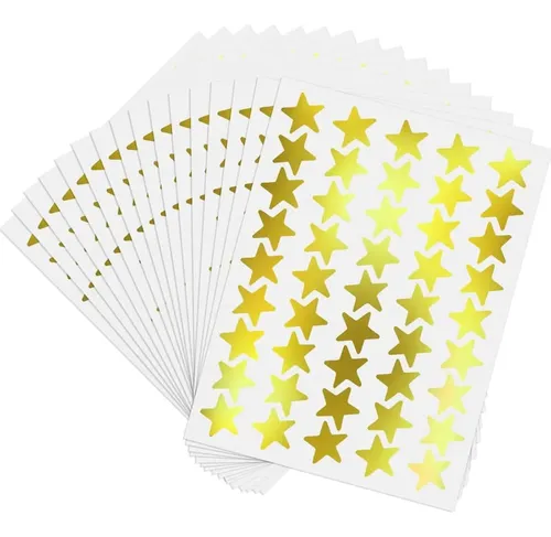 Stickers Metálicos Holográficos Coloridos De Estrellas 4500