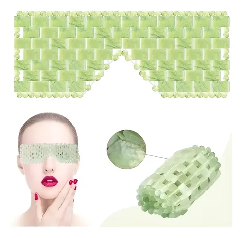 Mascara De Ojos Antifaz Relajante Piedra Jade Verde