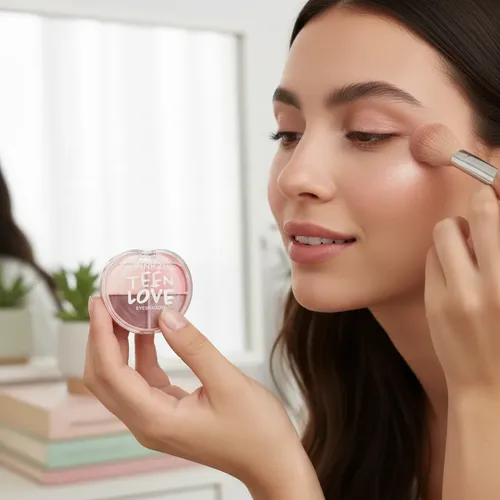 Paleta De Sombras Pink 21 Teen Love Corazón 4 Colores Nude