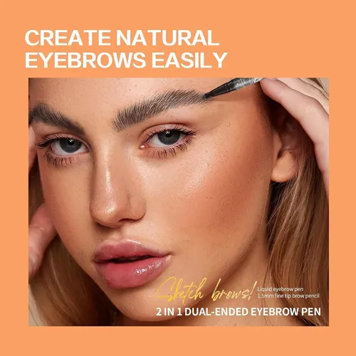 Music Flower Boli Doble Extremo Cejas 4 Micro Brochas Negro