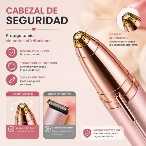 Depiladora Facial Recargable Usb Rosa O Blanco Elimina Bozo