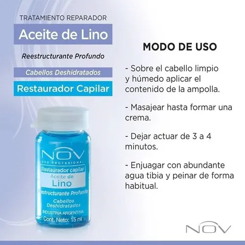 Ampollas Nov Native Aceite De Lino X15 Unidades Profesional