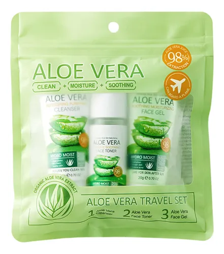 Kit Viaje Aloe Limpiador Tónico 20ml+20g+20g 3pcs