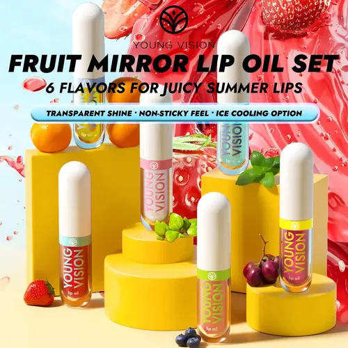 Set 6 Aceites Labiales Frutales Efecto Gloss Hidratante 6