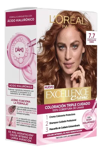 Kit Tintura Excellence Creme Tono 7.7 Chocolate Rubio