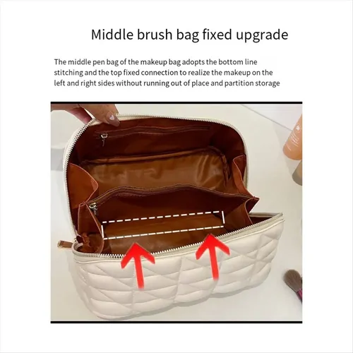 Bolsa De Maquillaje De Viaje De Cuero, Organizador De Artícu