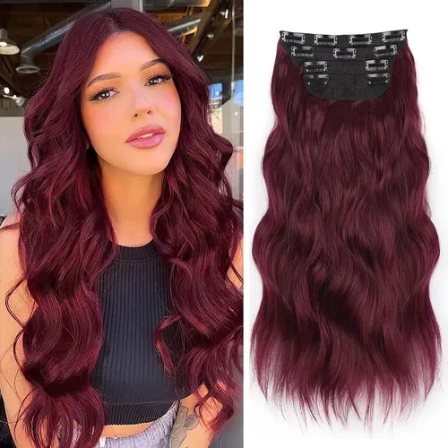 Pelucas Cabello Natural, 200 G, 4 Piezas Con Clip En Rizos W