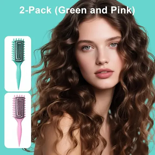 Cn* Paquete De 2 Cepillos For Cabello Rizado, Cepillo For .