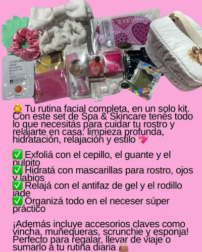 Set Skincare Box Portacosmetico Rutina Facial Mascarilla Spa