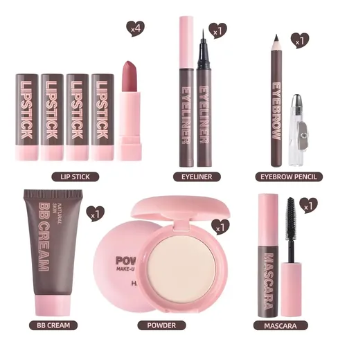 Kit De Maquillaje Completo Con 9 Piezas, Bb Cream