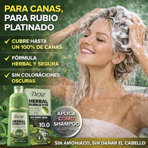 Dexe Shampoo Tintura Rubio Platinado 10.0 Cubre Canas Tinte