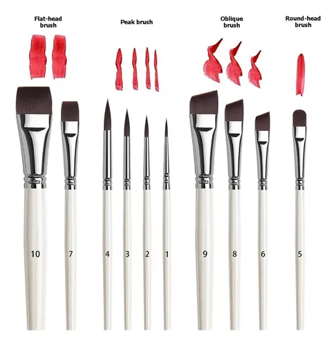 Pinceles De Pintura Facial, Juego De Pinceles Acrílicos Para