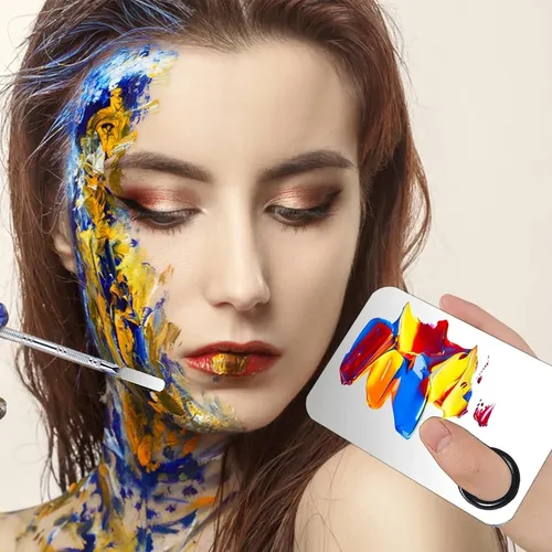 Paletas De Maquillaje Acero Inox 2 Pzas Con Espátula