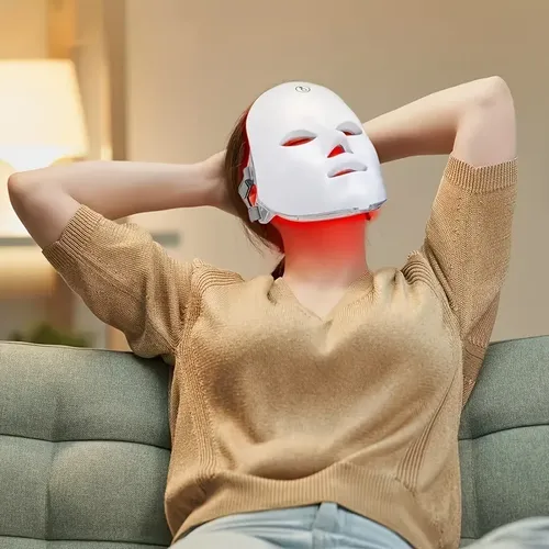 Máscara Led Facial 7 En 1 Cuidado Rostro 23x19cm Todo Tipo De Piel