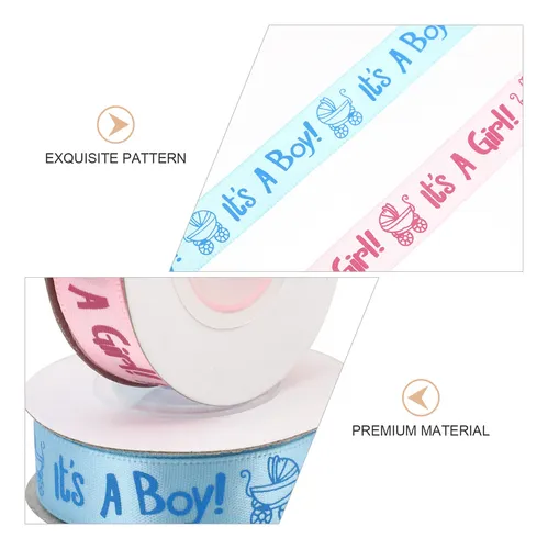 2 Rollos De Cinta Satén Para Baby Shower, 10 Yardas Decorati