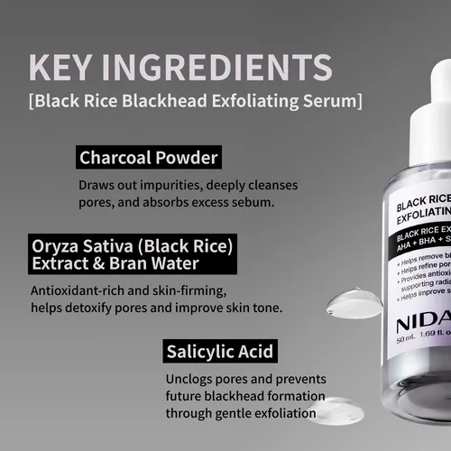 A.wy Sérum Exfoliante Nida De Arroz Negro Y Espinillas, 50 M