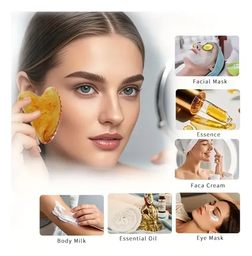 Herramienta De Raspado Para Masaje Facial De Resina Gua Sha