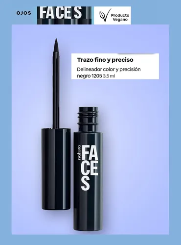 Delineador Líquido De Ojos Faces Natura Cosmeticos