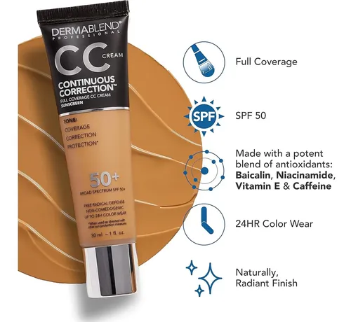 Base De Maquillaje Spf 50+ Dermablend, Cobertura Total