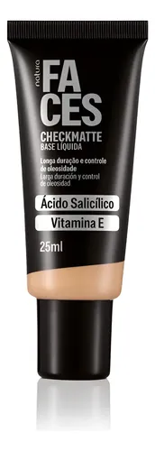 Base Líquida Faces Checkmatte Natura Ácido Salic Vit E Colores 16f
