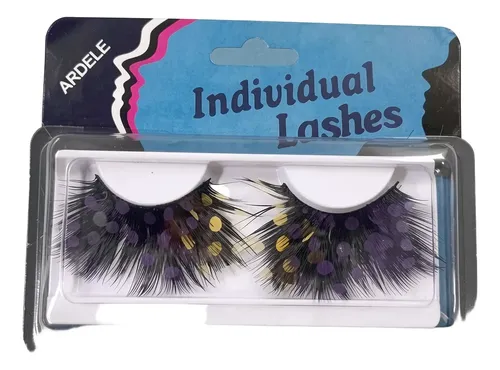 2 Pestañas Postizas Pluma Lunares Maquillaje Carnaval  Ydnis