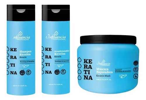 Influencia Keratina Shampoo 300ml + Acond 300ml + Mask 250gr