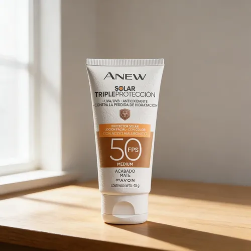 Protector Solar Color Facial Fps 50 Avon Anew Tono Medium