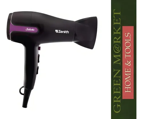 Secador De Pelo Cabello Zenith Juliette 2200w 2 Vel 3 Temp Color Negro