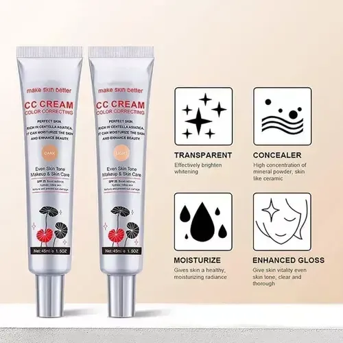 4×crema Cc Que Cambia Color Coreana,2 En 1 Para El Cuidado