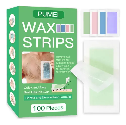 Cintas De Cera Corporal Pumei 100 Unidades Depilación
