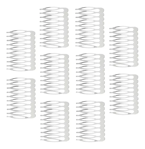 Peineta De Metal Para Bodas Y Novias, 10 Piezas Plateado